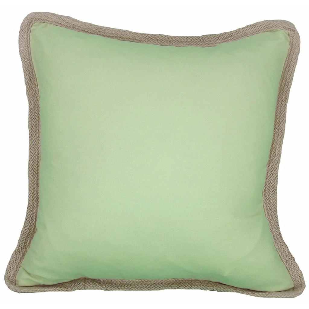 20"x20" Green Linen Blend Zippered Pillow