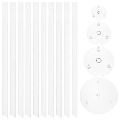 16Pcs Cake Dowel Rods Cake Separator Plates Clear for 4, 6, 8, 10 inch Cake - White