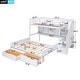 preview thumbnail 6 of 7, White Twin Xl over Full Bunk Bed with Built-in Storage Shelves, Drawers and Staircase