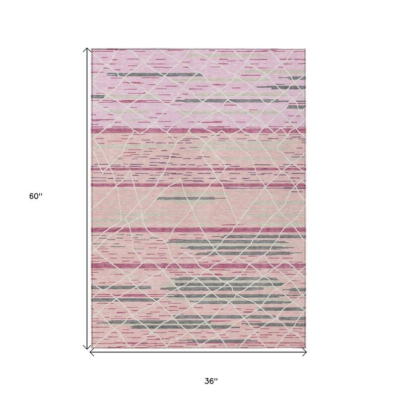HomeRoots Striped Modern Rectangle Outdoor Rug