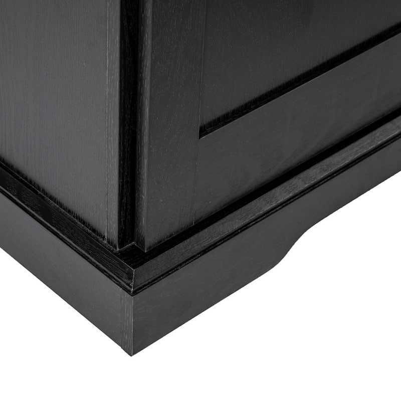 Farmhouse Storage Cabinet with Adjustable Shelves and Sliding Barn Door - 16.75"D x 36.25"W x 68"H