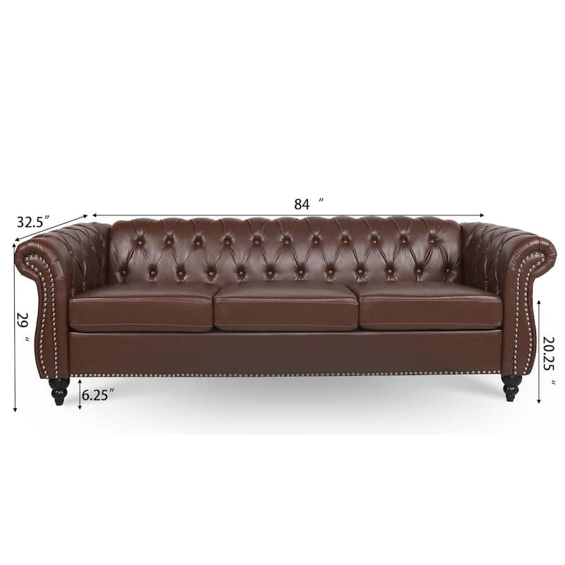 Comfortable 3-Seater Sofa with Fashion Striped Seat Cushion