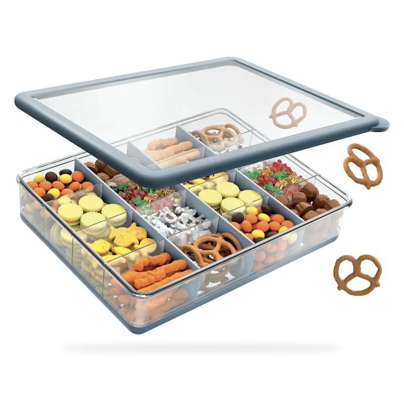 COOK WITH COLOR Snack Box, 16-Compartment Lunch Box & Food Storage Container - Blue