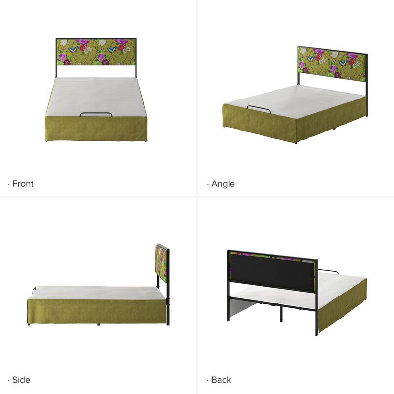 Oliver Modern Washable Slipcover Bed Upholstered Metal by HULALA HOME