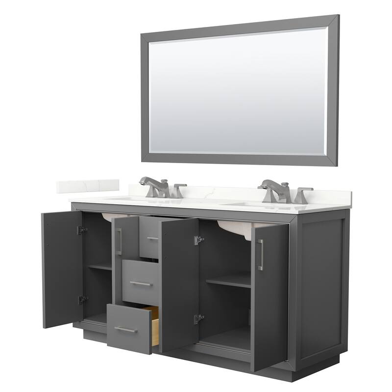 Wyndham Collection WCF111166D-QTZ-US3M58 Icon 66" Free Standing Double