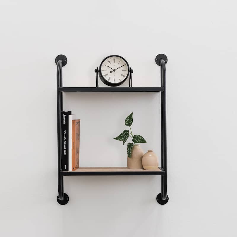 Emery Wall Shelf - 2 Shelf 18"W - Black
