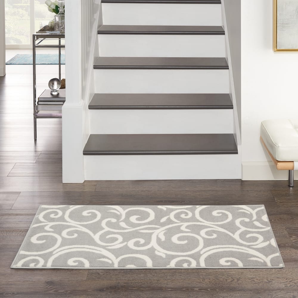 Nourison Grafix Farmhouse Country Scroll Transitional Area Rug