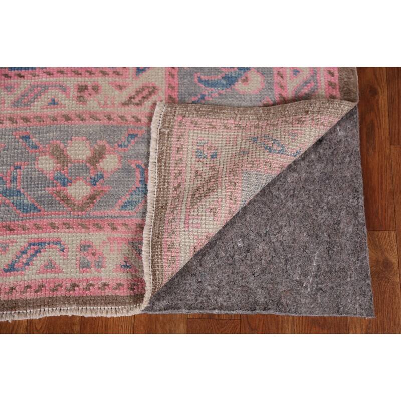 Hand Knotted Oriental 100% Wool Carpet Transitional All-Over Pink Oushak Area Rug - 16' 11'' X 6' 10''