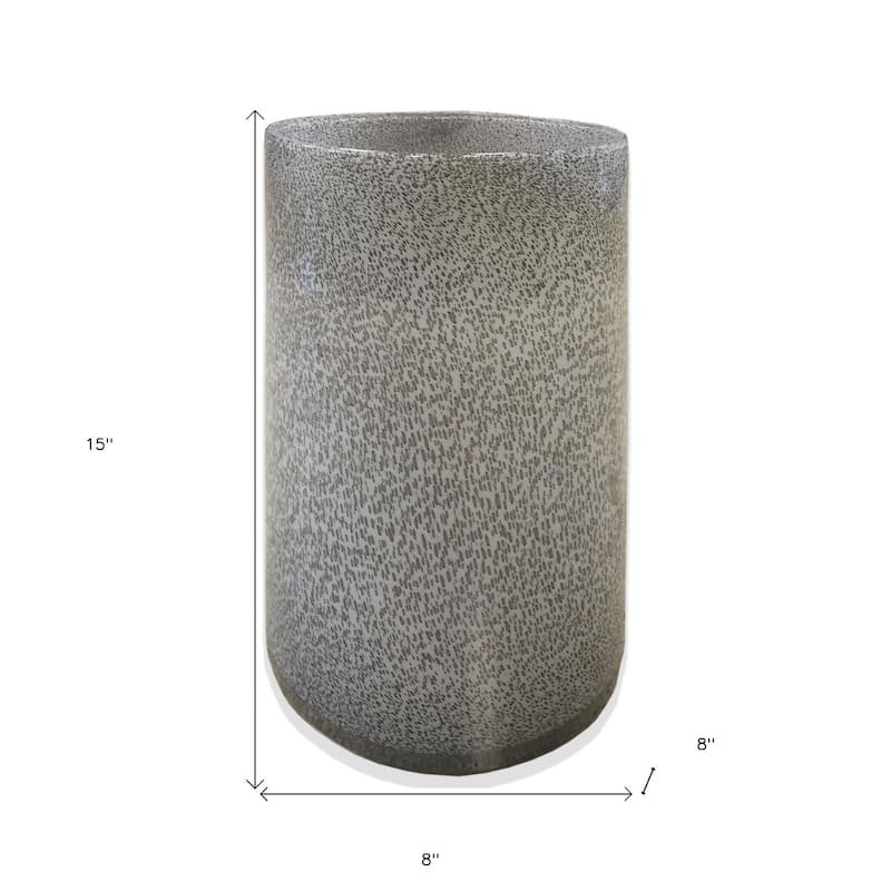 HomeRoots 15" Lavender Handblown Speckle Glass Table Vase - 8