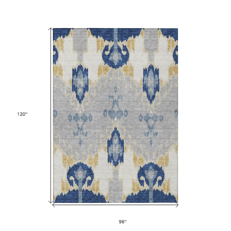 HomeRoots Ikat Transitional Rectangle Outdoor Rug