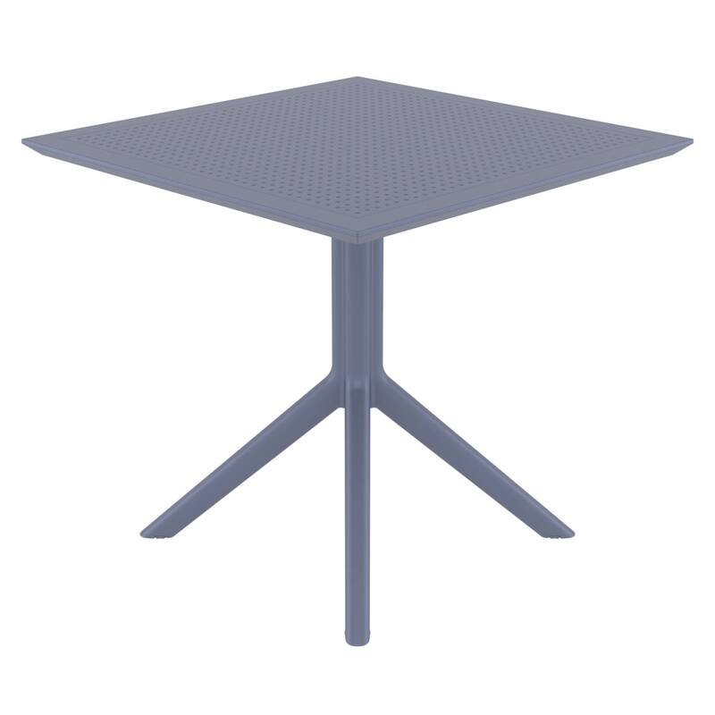 31.5" Dark Gray Solid Square Dining Table