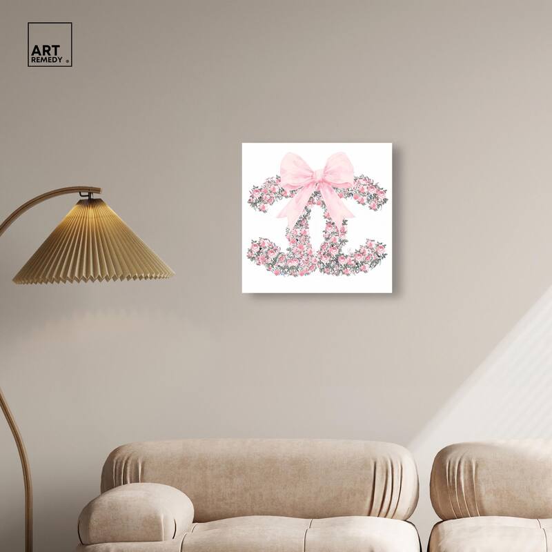 Makes Me Wonder Pink Bow Canvas by Art Remedy, Gallery Wrapped