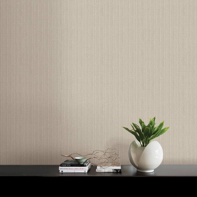 Brewster Kinsley Light Brown Distressed Stripe Wallpaper - 21in x 396in x 0.025in