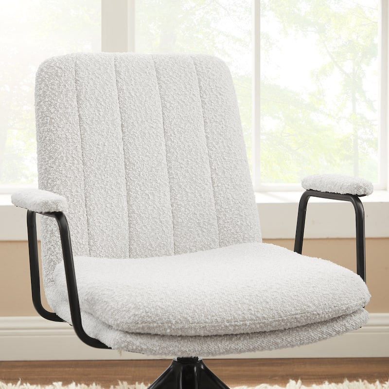 Art Leon Faux Leather Swivel Accent Arm Chair