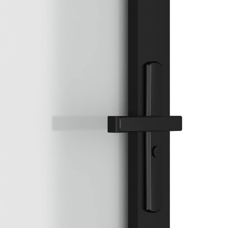 vidaXL Glass Door Interior Door with Alloy Handle ESG Glass and Aluminum Black