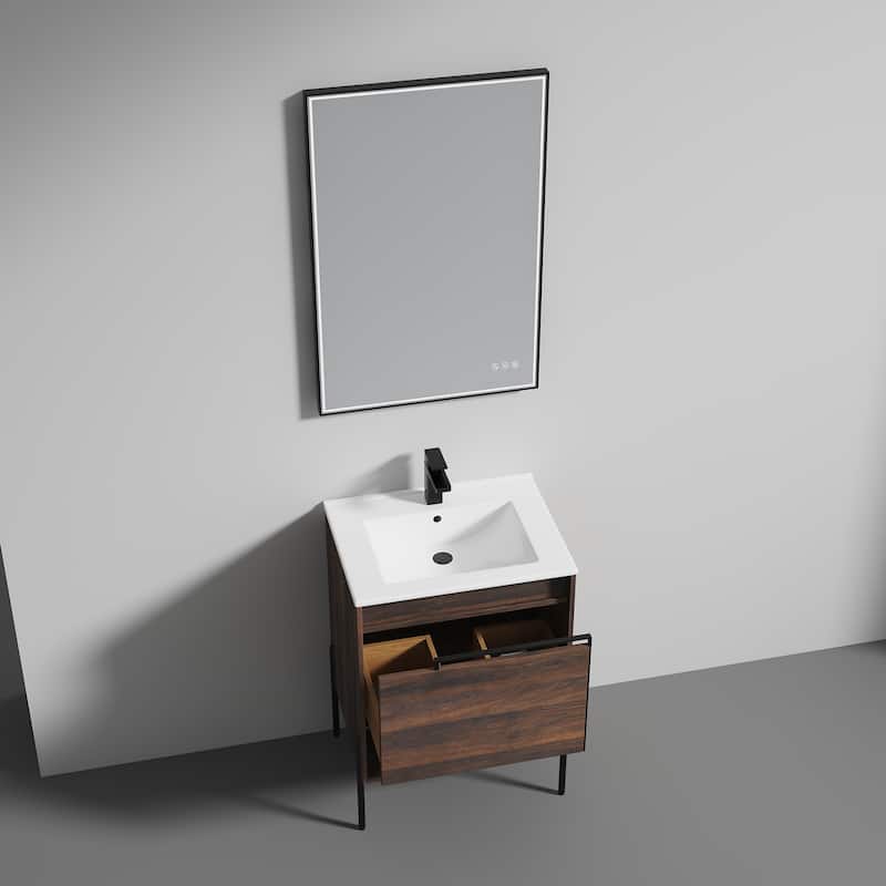 Blossom Turin 24 Inch Freestanding Bathroom Vanity with Ceramic Sink