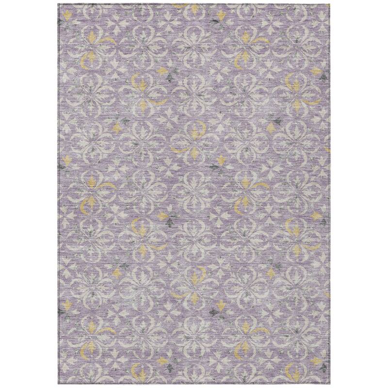 HomeRoots Floral Transitional Rectangle Outdoor Rug