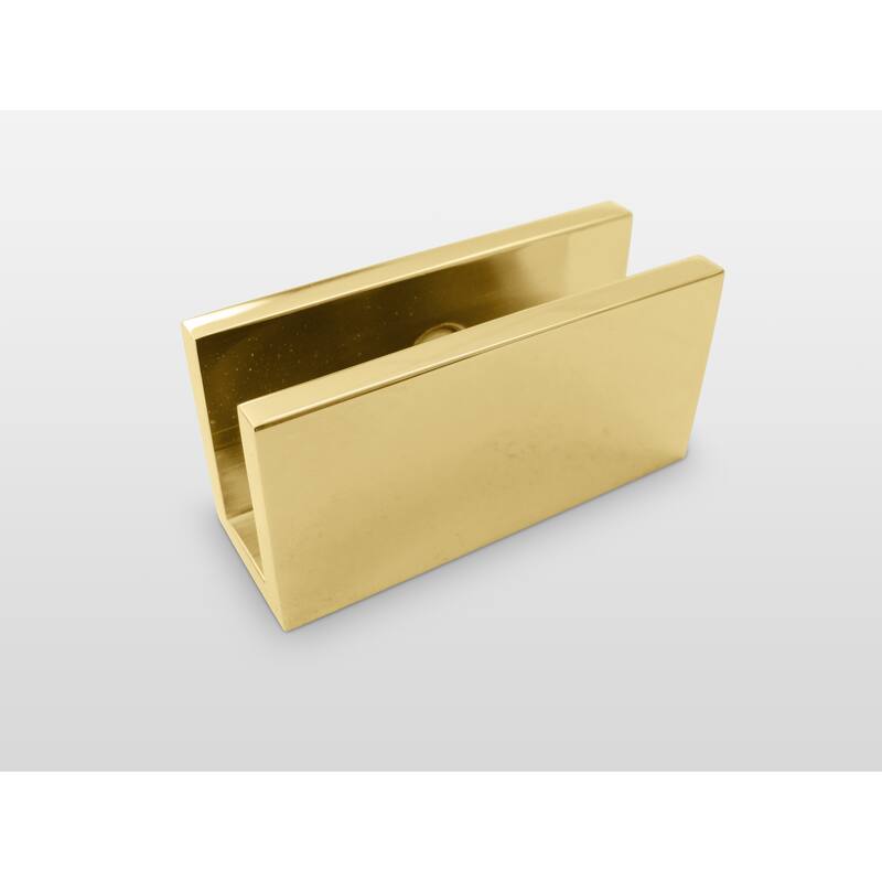 Glass Warehouse 78" x 6" Frameless Shower Door - Single Fixed Panel - Polished Brass
