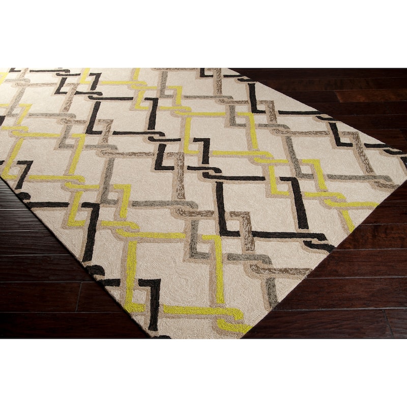 Hand-hooked Angelina Contemporary Geometric Indoor/ Outdoor Area Rug