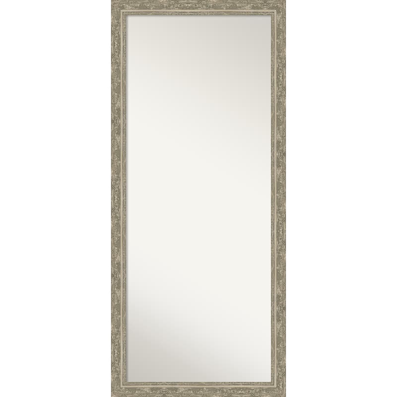 Filigree Non-Beveled Framed Full-Length Floor Leaner Mirror