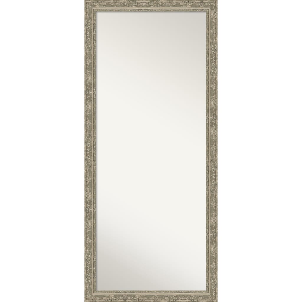Filigree Non-Beveled Framed Full-Length Floor Leaner Mirror