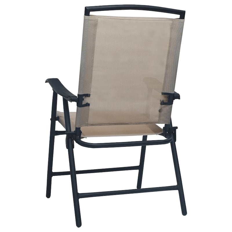 vidaXL 2x Folding Patio Chairs Texilene Camping Dinner Chair Seat Multi Colors