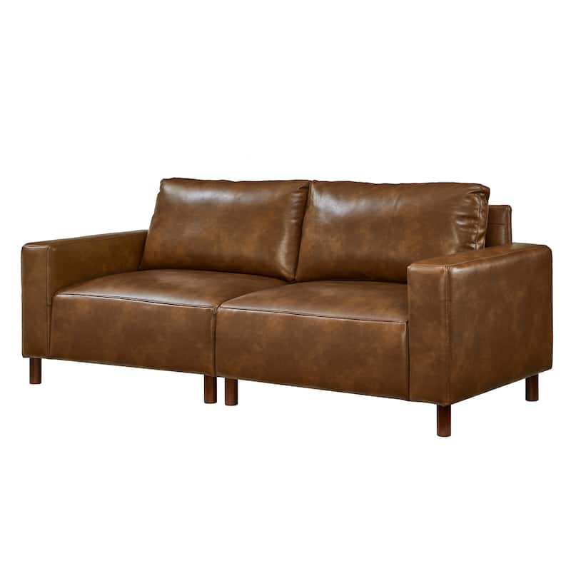 78.5" Loveseat Sofa with Breathable Faux Leather Upholstery for Living Room & Apartment