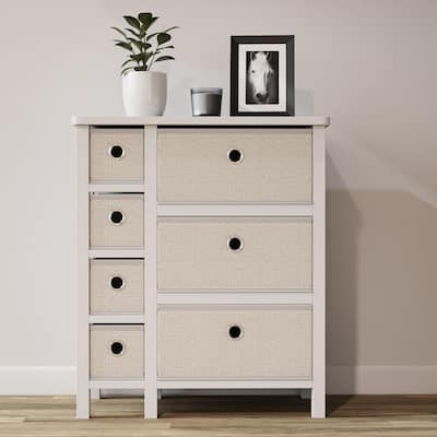 Brookside Fabric Storage Chest with Easy Pull Metal Handles