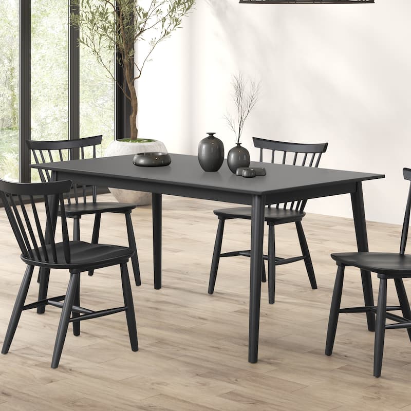 Furniture of America Olivea Mid-Century Modern 60-inch Black Wood Dining Table