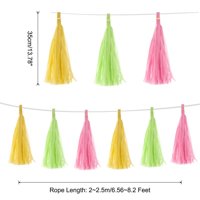 15Pcs Tassel Garland Banner with Rope