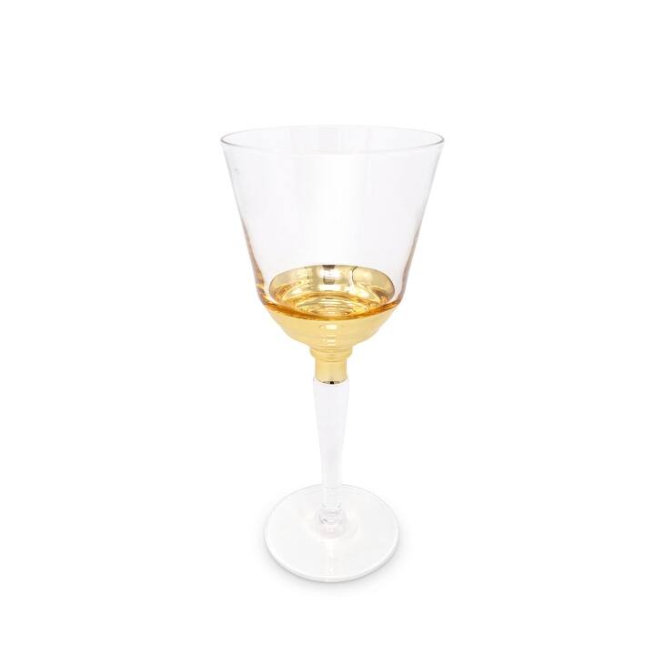 Set of 6 Water glass gold bottom - Water