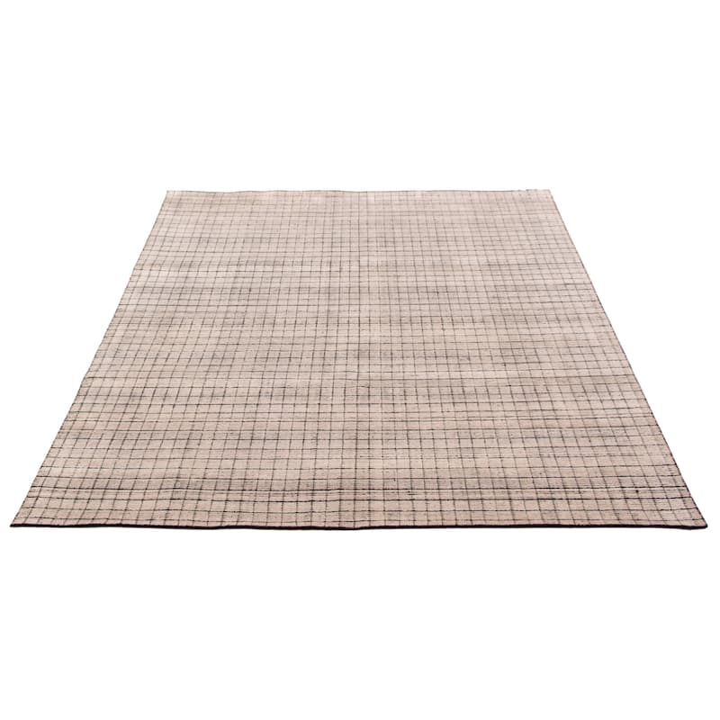 ECARPETGALLERY Hand Loomed Kashkuli Gabbeh Ivory Silk Rug - 7'10 x 9'4