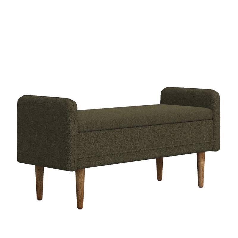 Teddy velvet storage stool