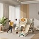 preview thumbnail 7 of 7, 7-in-1 Toddler Slide Playset, with Ring Toss, Basketball Hoop, Telescope, Playground with Climber, Storage Space, Crawl Tunnel