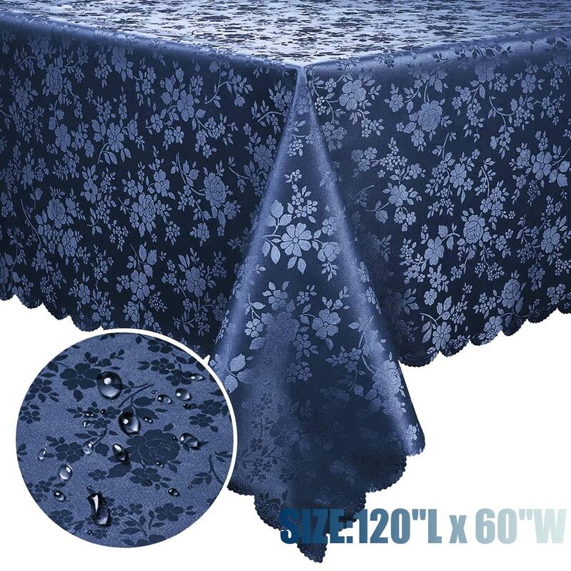 Waterproof Wipeable Vinyl Tablecloth,Rectangle Heavy Duty Table Cloth,120"L x 60"W
