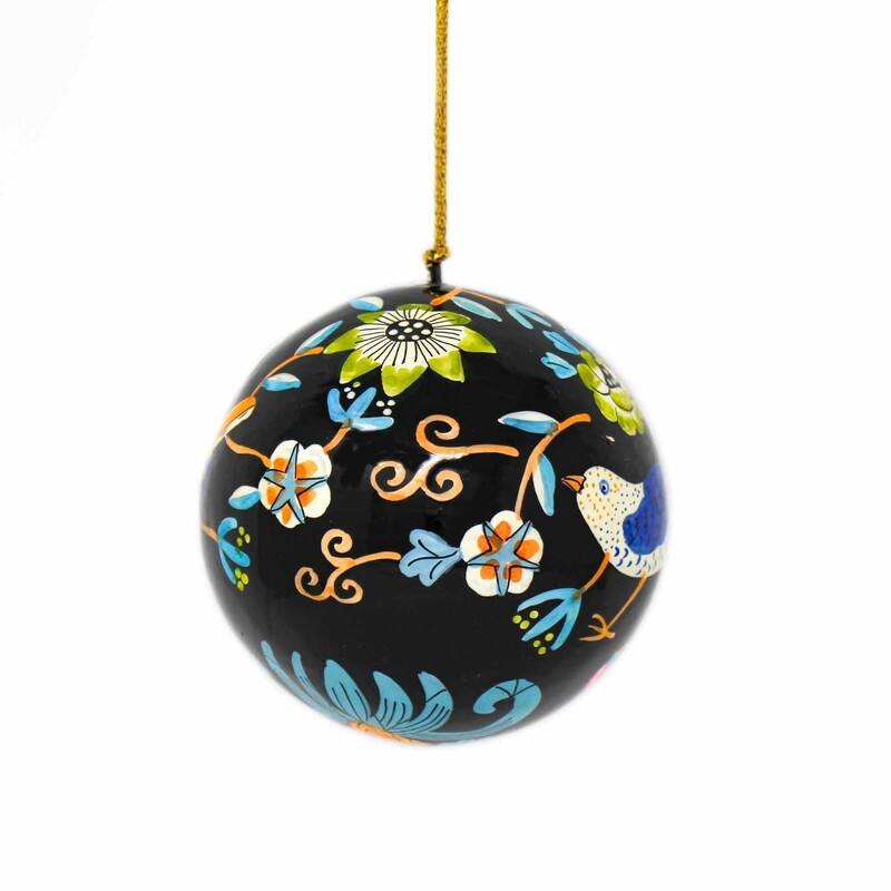 Recycled Paper Handpainted Animal Theme Ornaments, Set of 2 (India)