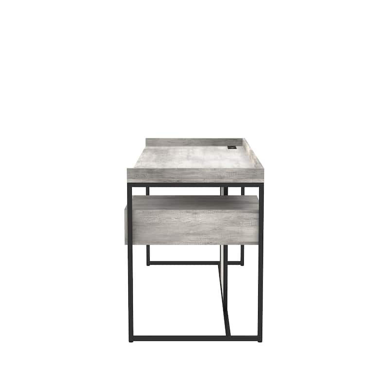 Jaxon Industrial 63-inch Steel Computer Desk with USB Ports by Furniture of America
