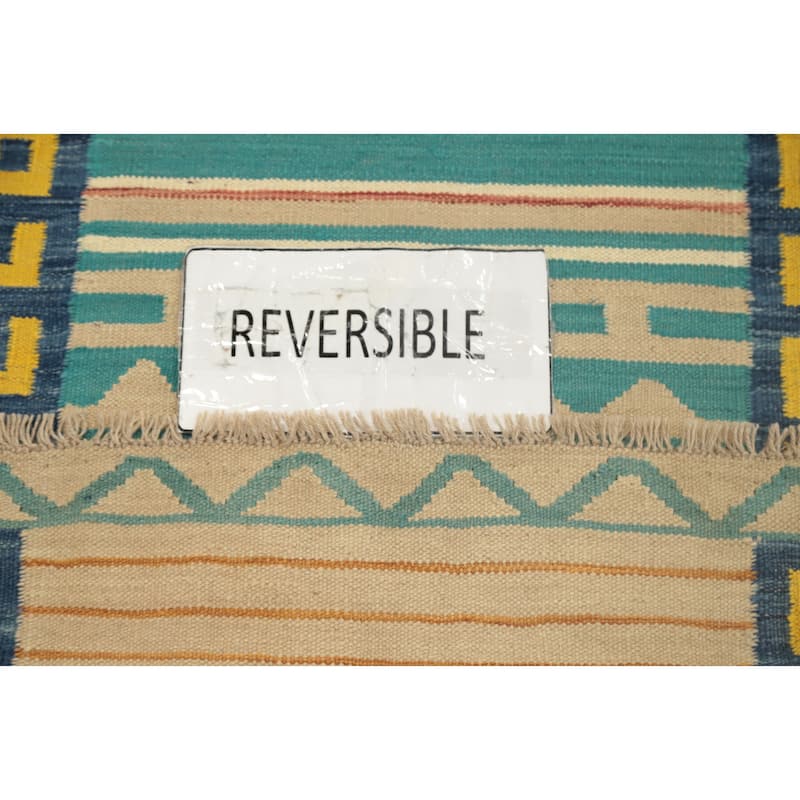 Hand Woven Oriental 100% Wool Carpet Southwestern Tribal Multi-Colored Kilim Runner Rug - 6' 0'' X 2' 2''