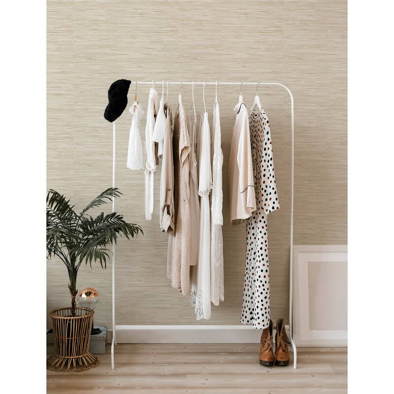 A-Street Prints Exhale Dove Woven Faux Grasscloth Wallpaper