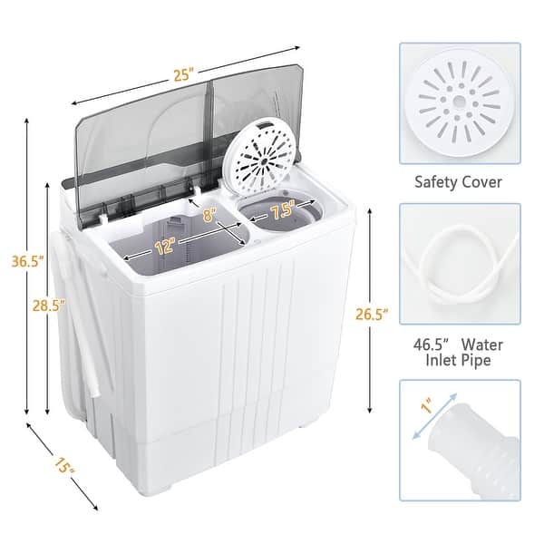 Costway Twin-tub Portable Mini Washing Machine