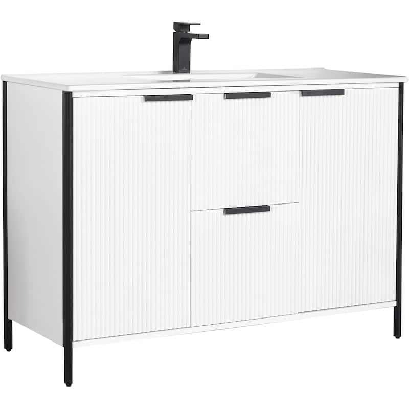 Blossom Annecy 48" Freestanding Bathroom Vanity w/ Black Ceramic Sink