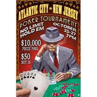 Shop Atlantic City New Jersey Poker Tournament Vintage Sign Lantern Press Poster Art Print Multiple Sizes Available Overstock 27940049