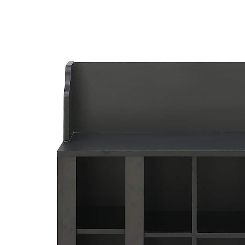 Modern Minimalist Storage Bench with Wall-Mounted Coat Rack