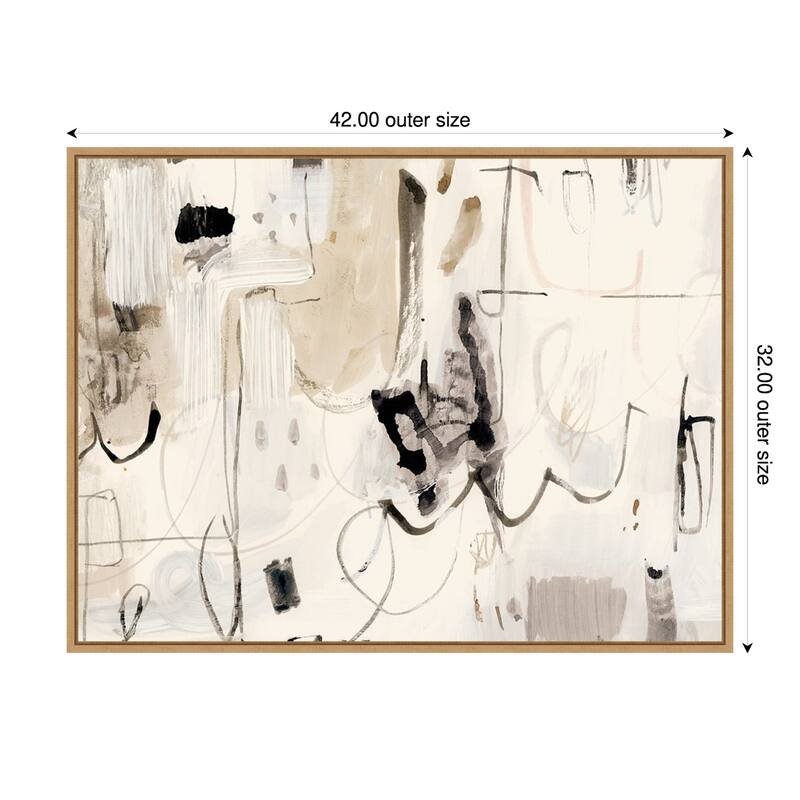 Net Neutral II by Victoria Barnes Framed Canvas Wall Art Print 42 x 32 in. - Sylvie Maple