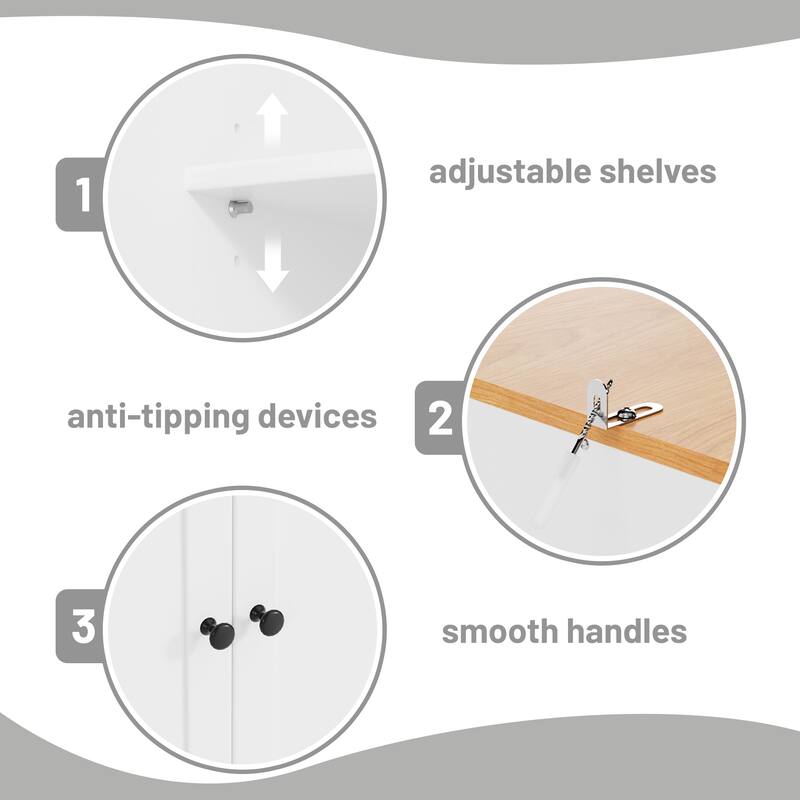Freestanding Kitchen Pantry Large Cupboard Storage Cabinet with 2 Drawers