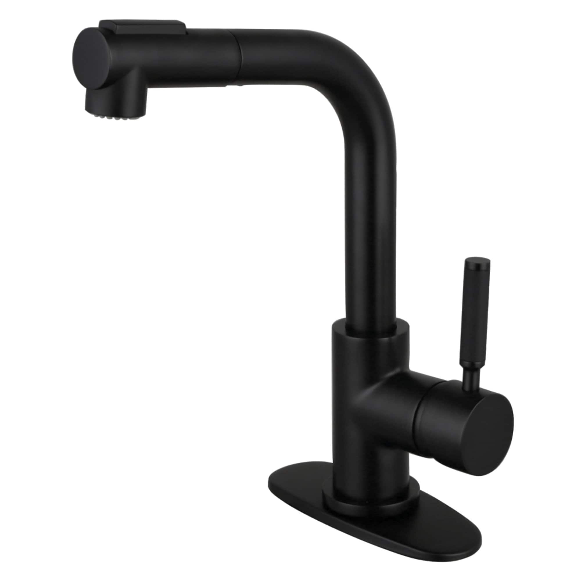 Kingston Brass Kaiser Single-Handle 1-or-3 Hole Deck Mount Pull-Out Sprayer Kitchen Faucet