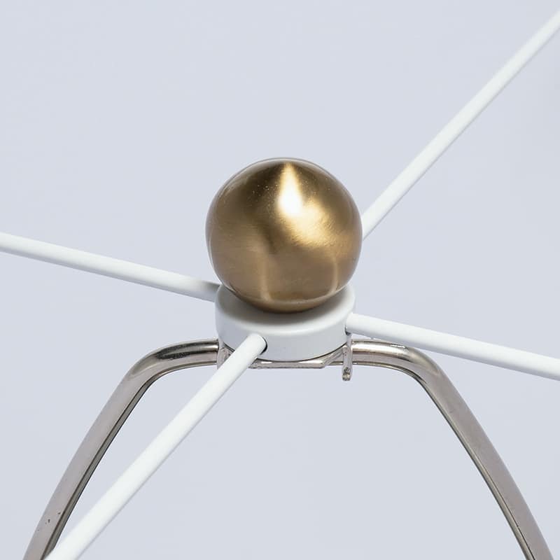 D15x26" White and Gold Thin Pyramid Table Lamp with Drum Shade