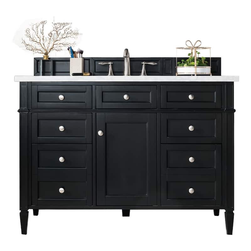 James Martin Vanities 650-V48-3WZ Brittany 48" Single Basin Poplar - Black Onyx