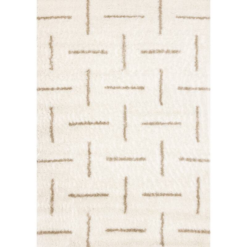 HomeRoots Striped Modern Rectangle Area Rug