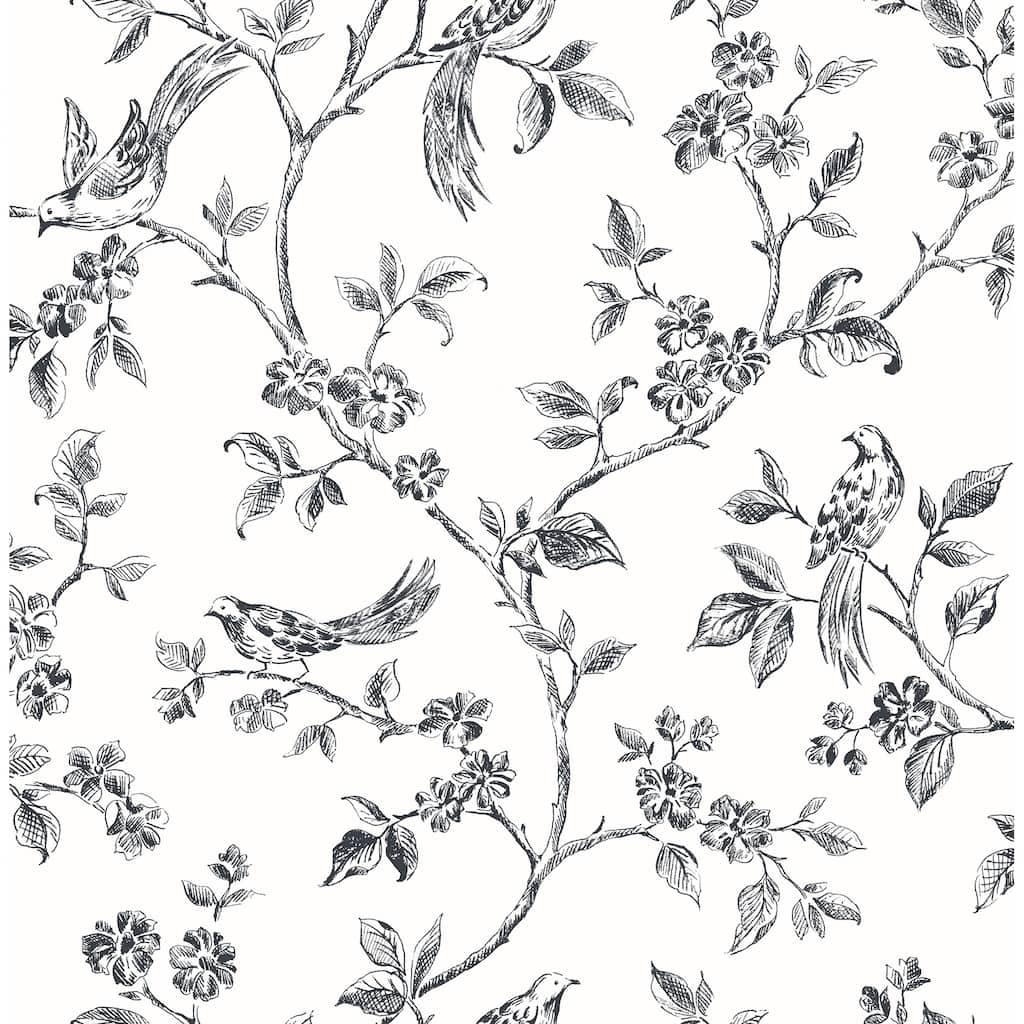Florals & Flowers Morris Bird Trail Wallpaper 20.5 in x 33 ft = About 56.4 square feet